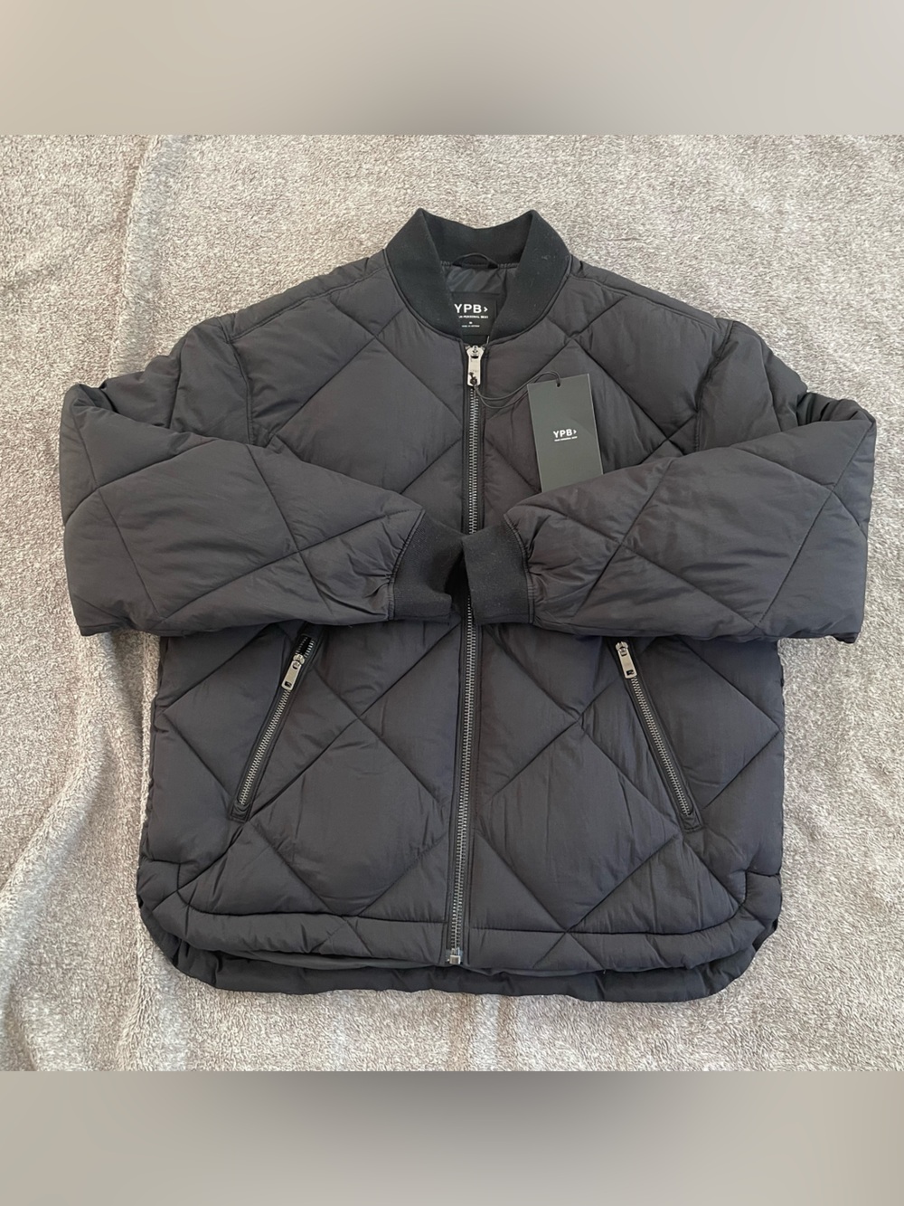 YPB Black Quilted Bomber Jacket - Picture 1 of 3